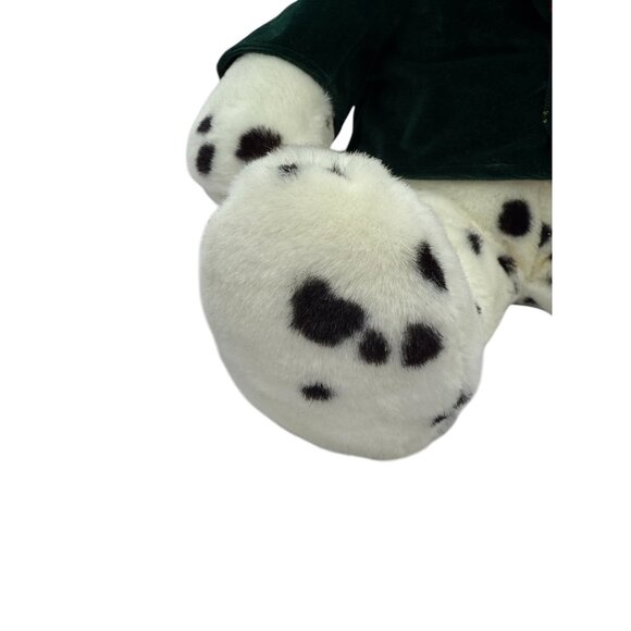 1996 Commonwealth Plush stuffed Dalmatian Xmas dog w/ green coat & red bow tie - Picture 12 of 16